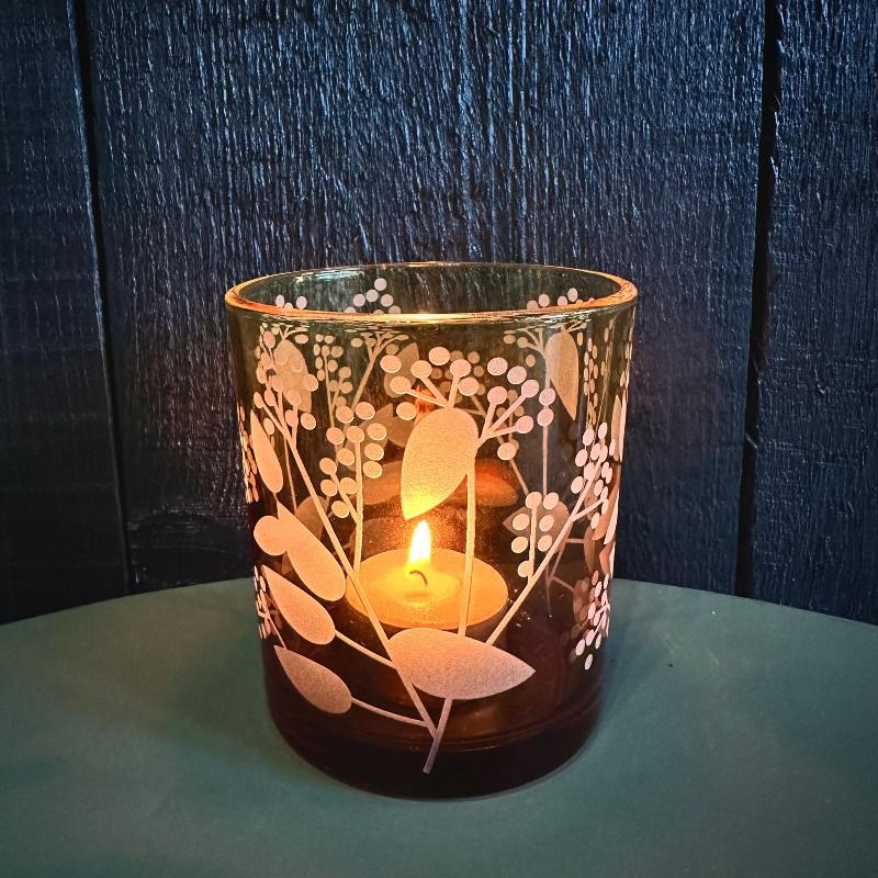 Amber Berry Tealight Holder