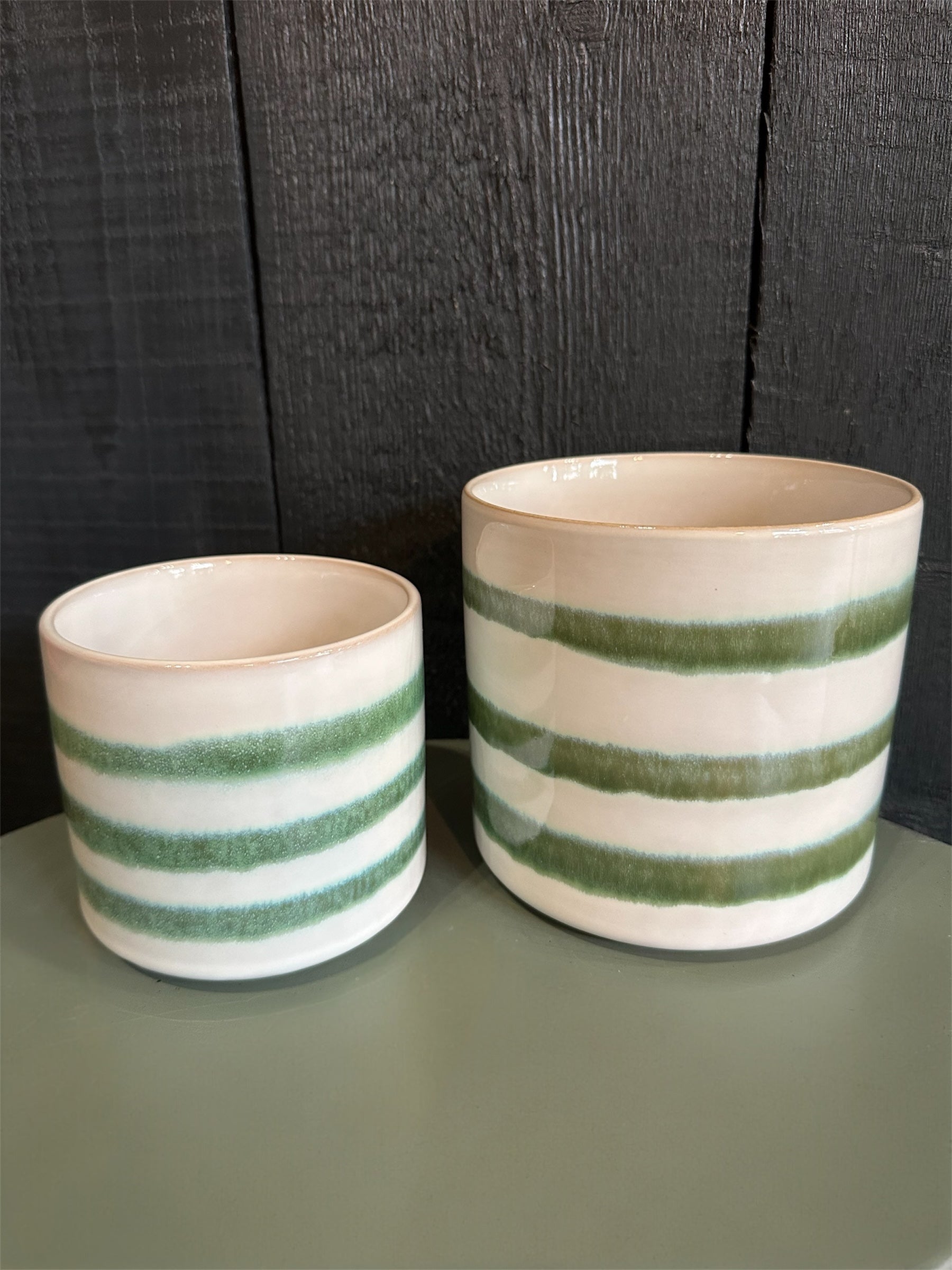 Green Stripe Pot