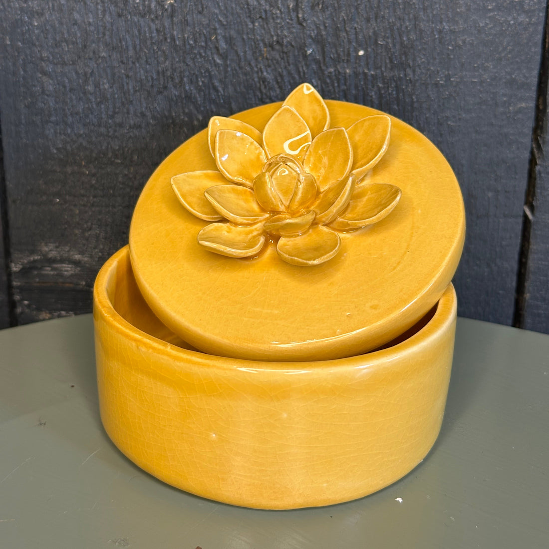 Ceramic Lily Trinket Box