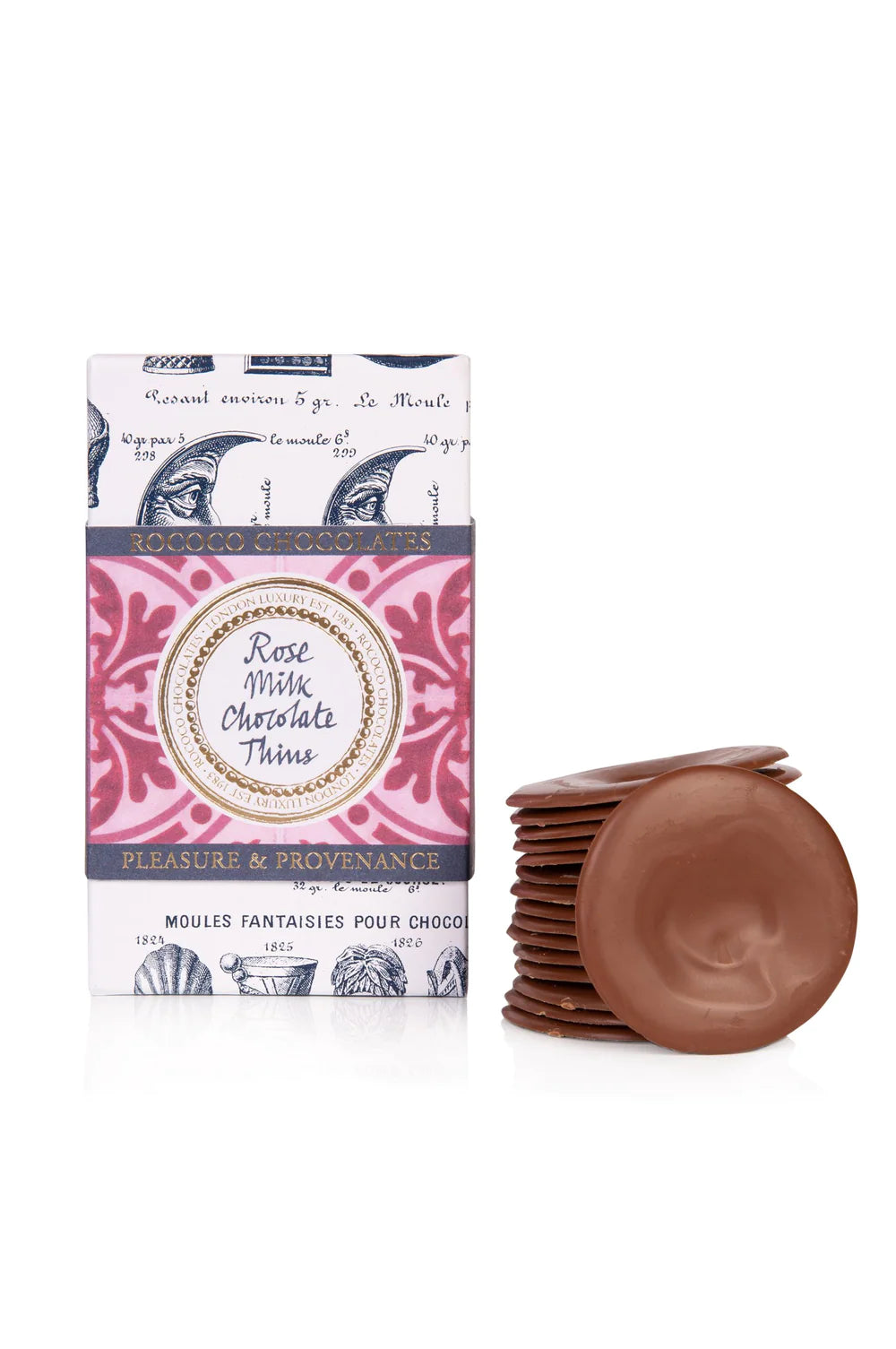 Rococo Rose Milk Chocolate Thins