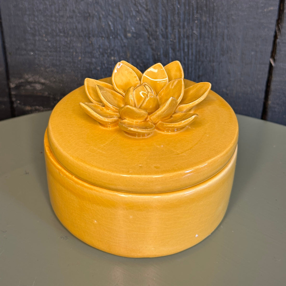 Ceramic Lily Trinket Box