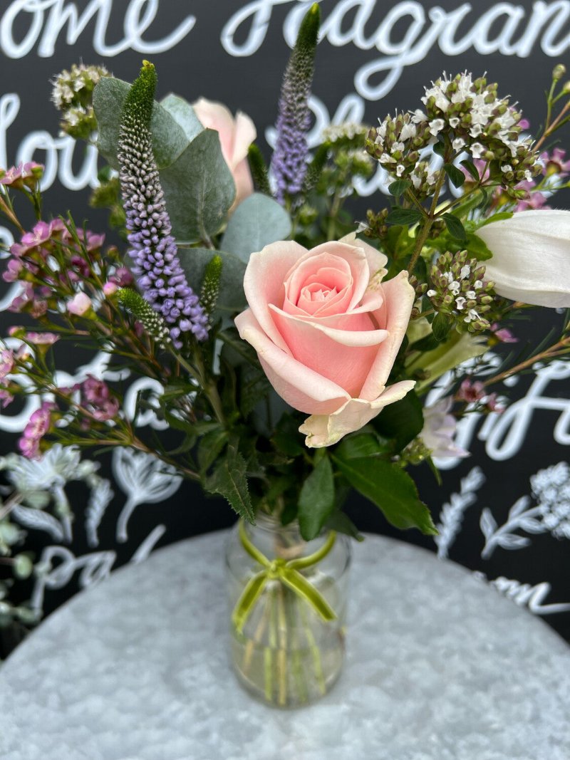 Garden Posy Jar Pink White