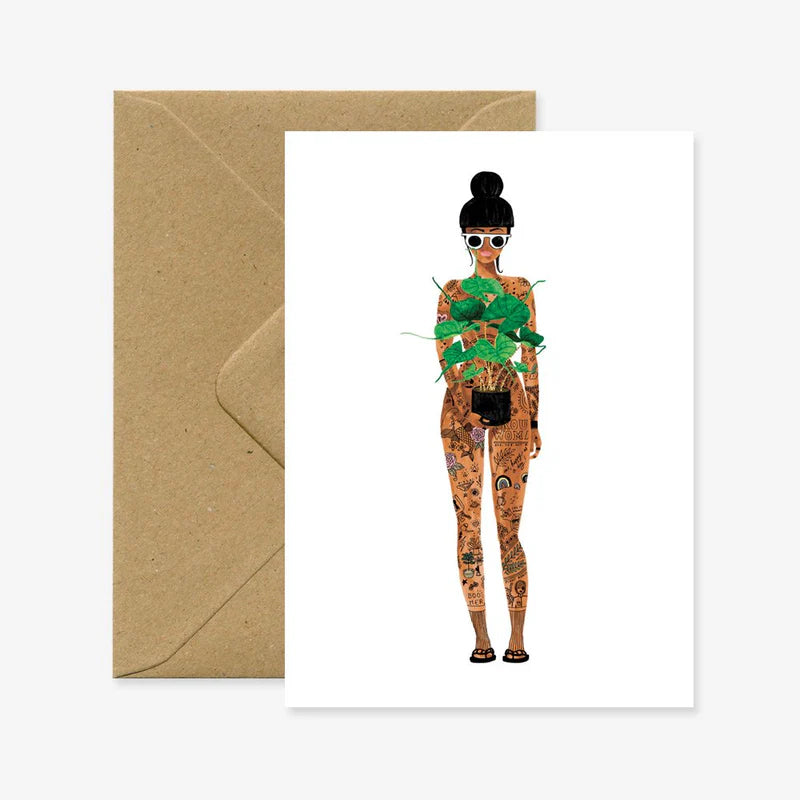 Naked Woman And Plant
