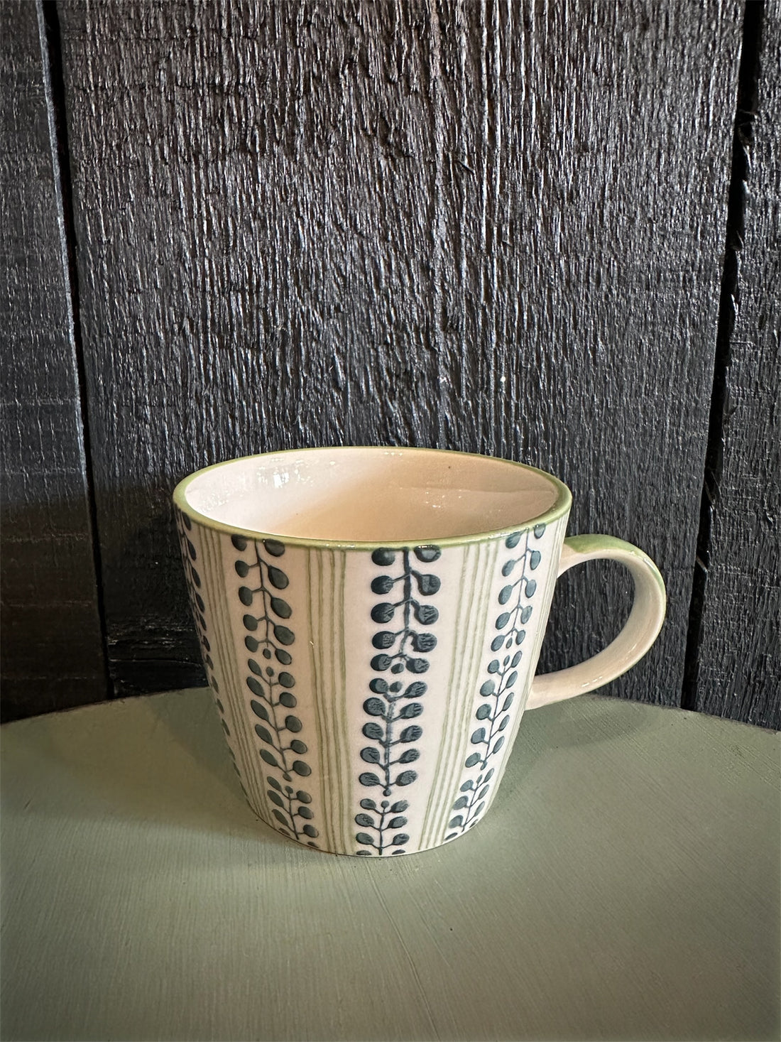 Green Stripe Berry Mug