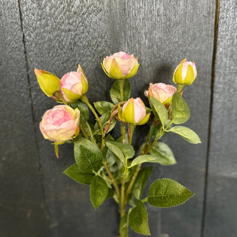 Faux Rosebud Spray Pink