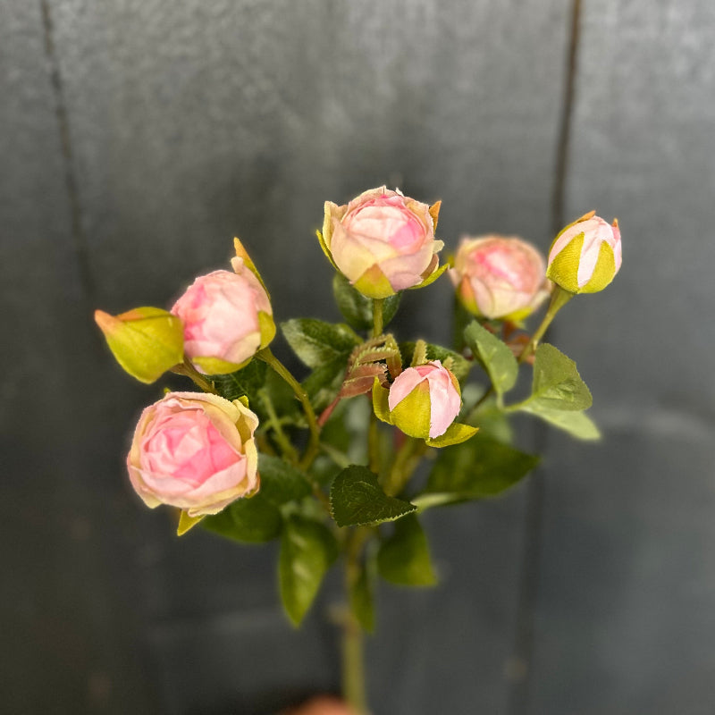 Faux Rosebud Spray Pink
