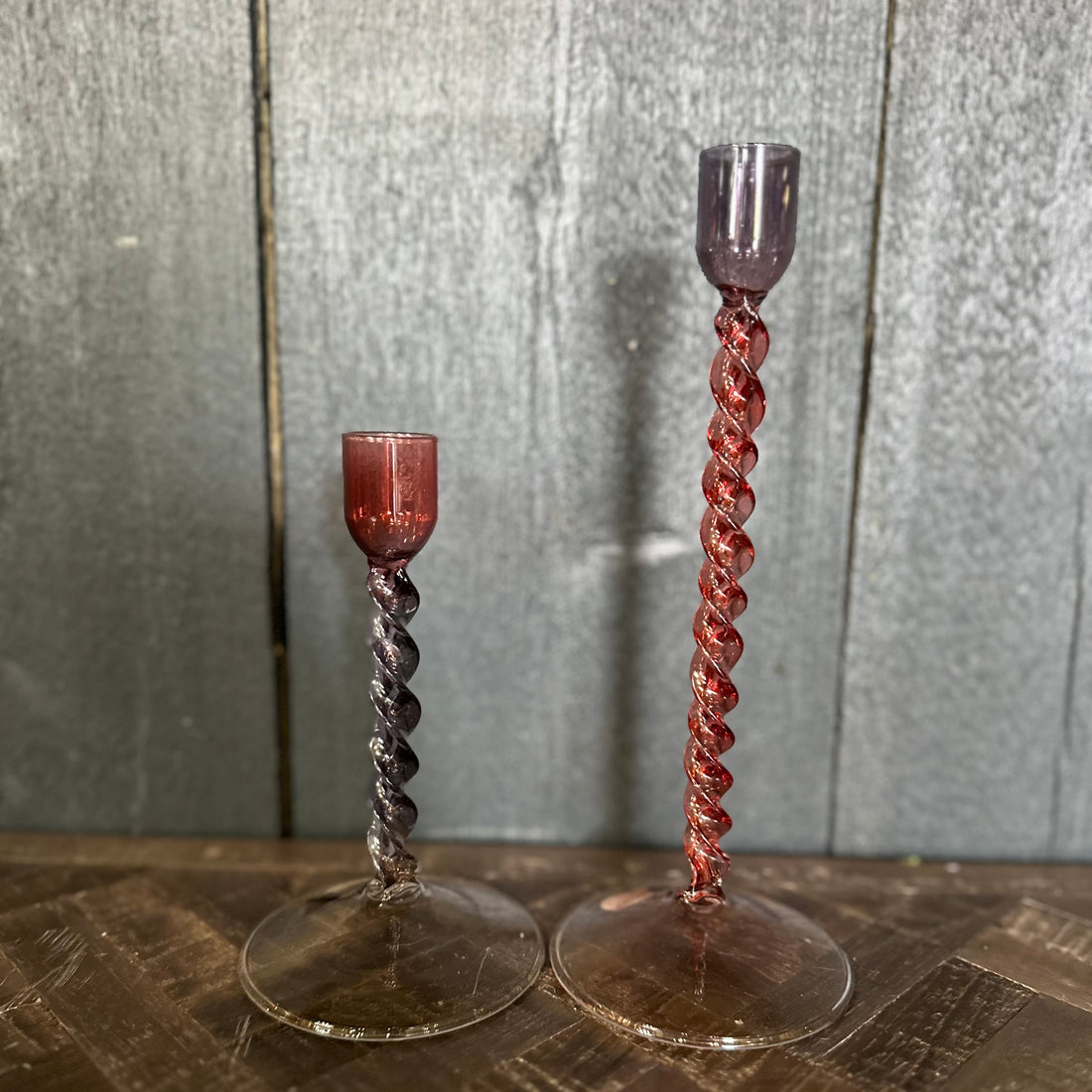 Twisted Glass Dinner Holders