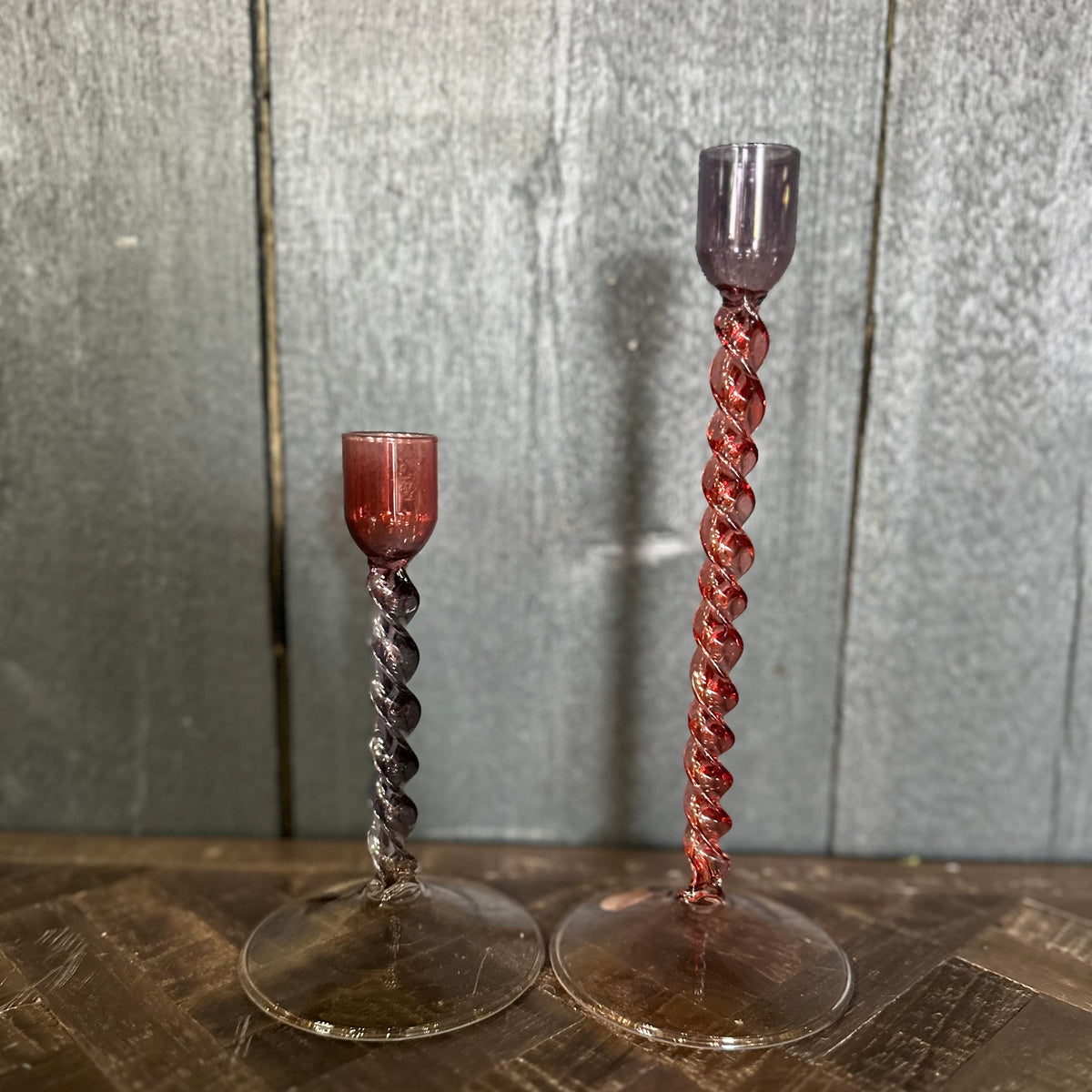 Twisted Glass Dinner Holders